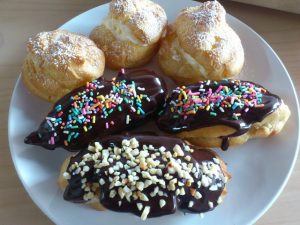 Profiteroles and Chocolate Eclairs